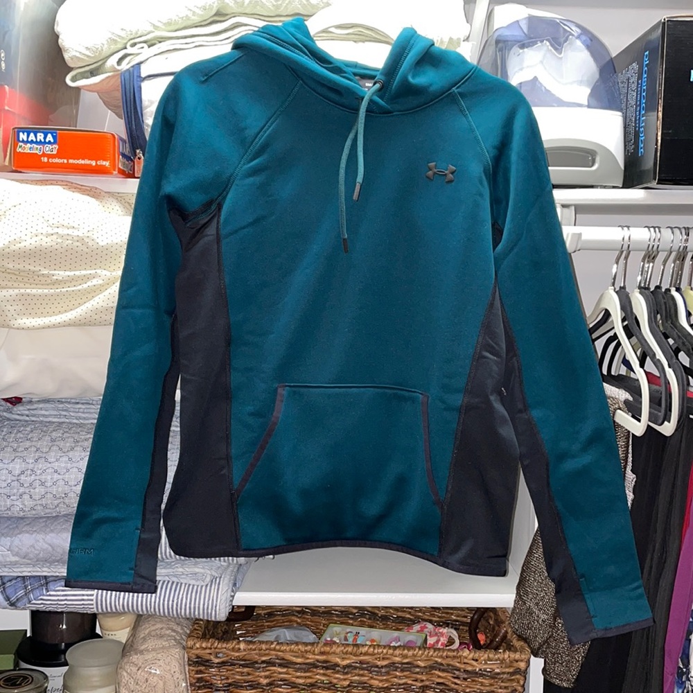 Teal and black Under Armour hoodie